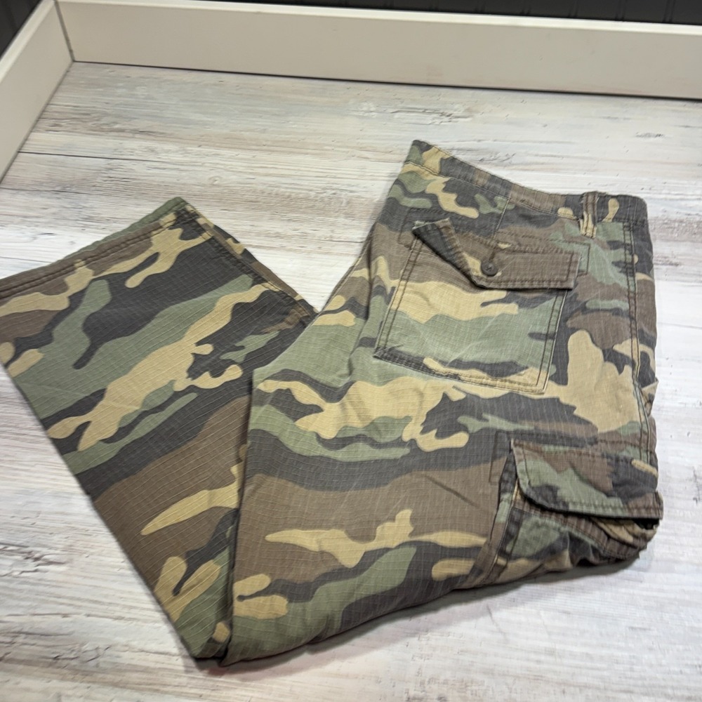 VTG Mossimo Camo Cargo Supply‎ Pants Mens 38x30 Baggy Skater Grunge Ripstop y2k